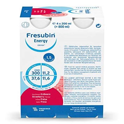 FRESUBIN Energy Drink Strawberry Drinking Bottle CPC 4 x 200 ml