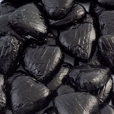 Black Chocolate Foil Wrapped Hearts 100 Pcs (560g) - From Sweet Factore
