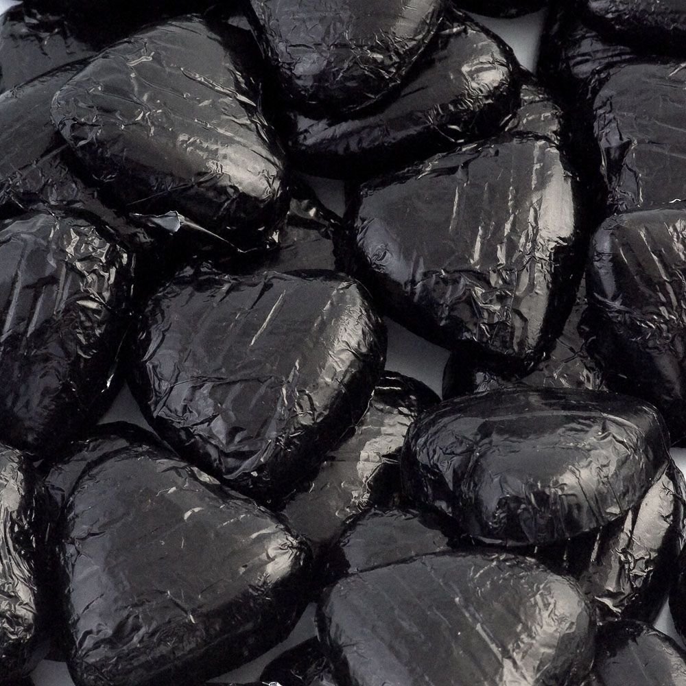 Black Chocolate Foil Wrapped Hearts 100 Pcs (560g) - From Sweet Factore