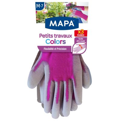 Mapa Light Duty Gardening Gloves Colours - 3 Pairs Size 7/M
