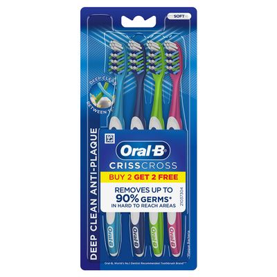 Oral B Pro Health - Soft (Buy 2 Get 2 Free) (anti-plaque) for adults,Manual,Multicolor