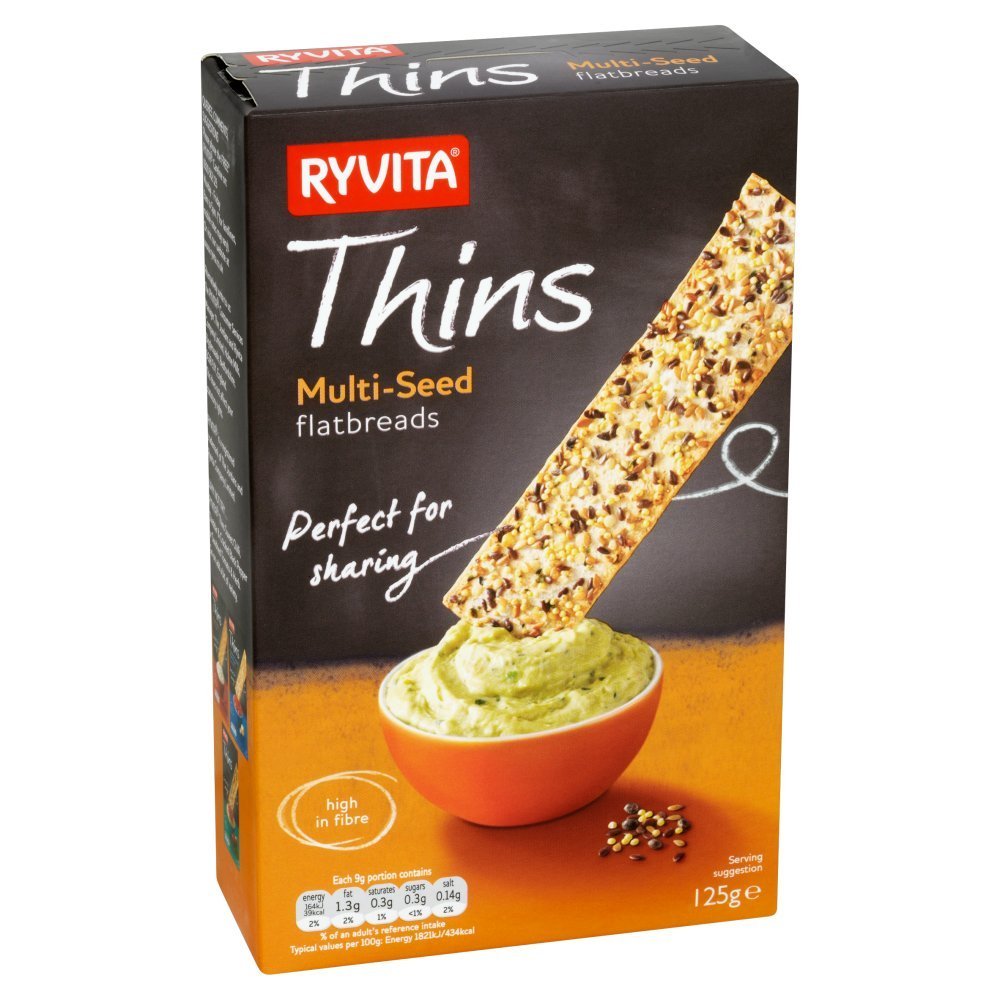 Ryvita Multiseed Thins 125G x 4 by Ryvita