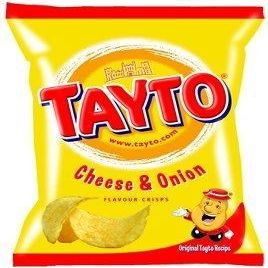 O Kane Tayto Irish Cheese & Onion Crisps - 12 Bags (2 x 6 x 25g bags) - Wall Art - Living Room Decor