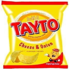 O Kane Tayto Irish Cheese & Onion Crisps - 12 Bags (2 x 6 x 25g bags) - Wall Art - Living Room Decor