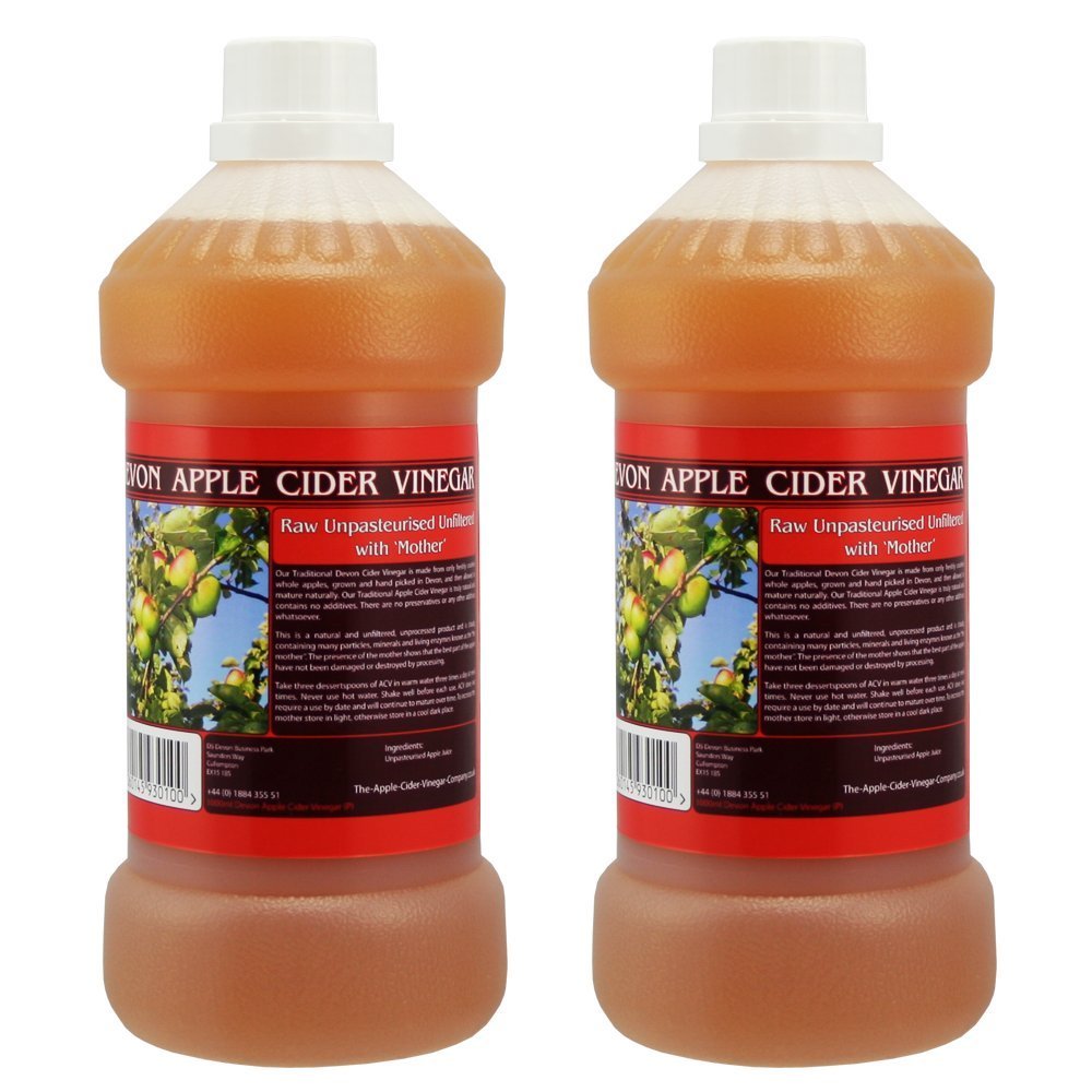 Apple Cider Vinegar Tonic with 'Mother' - 1000ml Natural Raw Unfiltered Plastic Bottle - 2 Pack