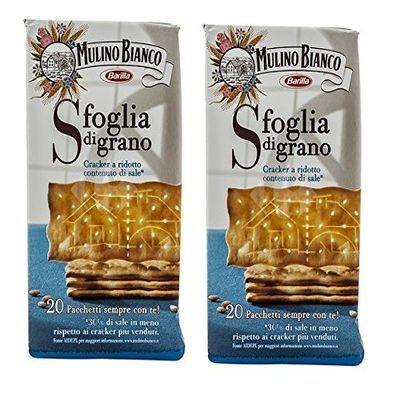 Mulino Bianco: "Sfoglia di Grano" Cracker-reduced salt - 17.63 Oz (500g)- pack of 2 [ Italian Import ]