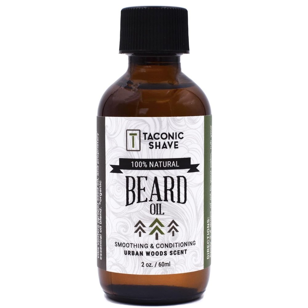 Taconic Shave Premium All Natural Beard Oil - Conditions, Softens And Adds Sheen - Made In The USA - 2 Ounce Bottle (Urban Woods)