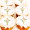 Holy Communion Cake Toppers - PRECUT - Personalised Pink Holy Communion Cake Decorations - 4cm x 24 - Icing or Wafer (Icing) view 1