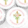 Holy Communion Cake Toppers - PRECUT - Personalised Pink Holy Communion Cake Decorations - 4cm x 24 - Icing or Wafer (Icing) view 2