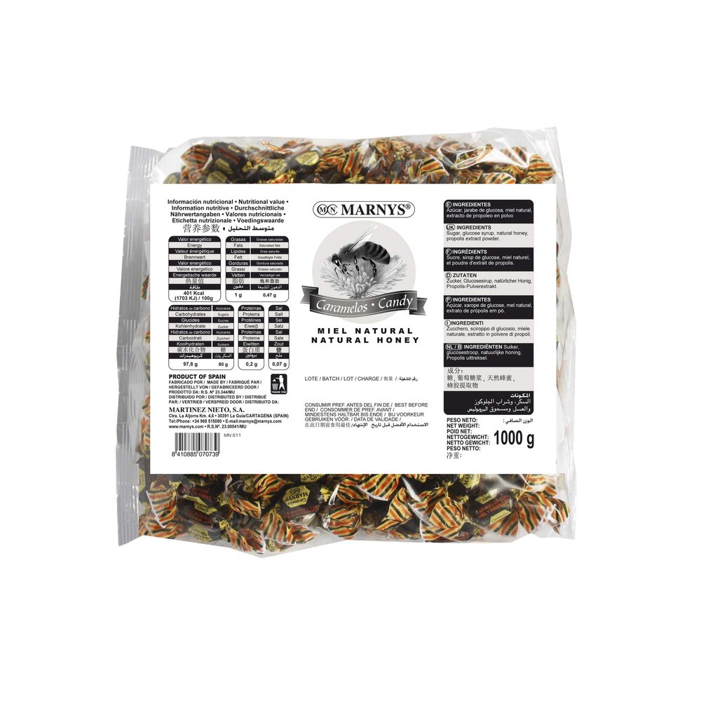 Marny's Caramelos de Propleo Con Miel Bolsa - 1 Kg 1 KG