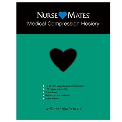 Nurse Mates Medical Compression Pantyhose | 15-20mmHg | Support Hosiery | 1 Pair, Black, E