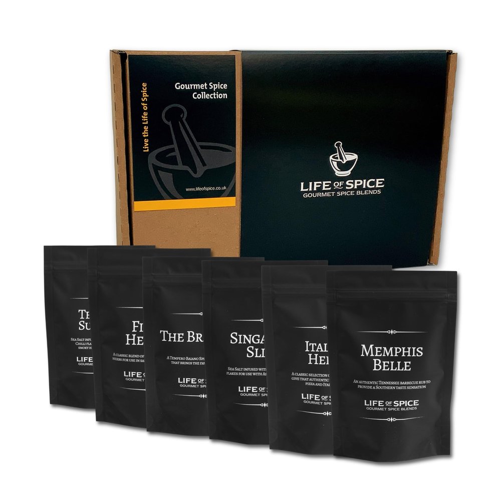 Life of Spice Six Pouch Gift Set | Spice Rubs, Salts, Herbs and Baking Spices Gifts | Choose any SIX | Unique Gift for Christmas or Birthday for the Food Lover in your Family | 30 Flavours to Choose