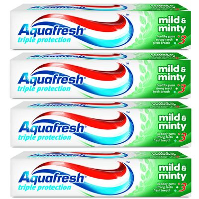 Aquafresh Mild & Minty with Sugar Acid Protection 100ml (Pack of 4)