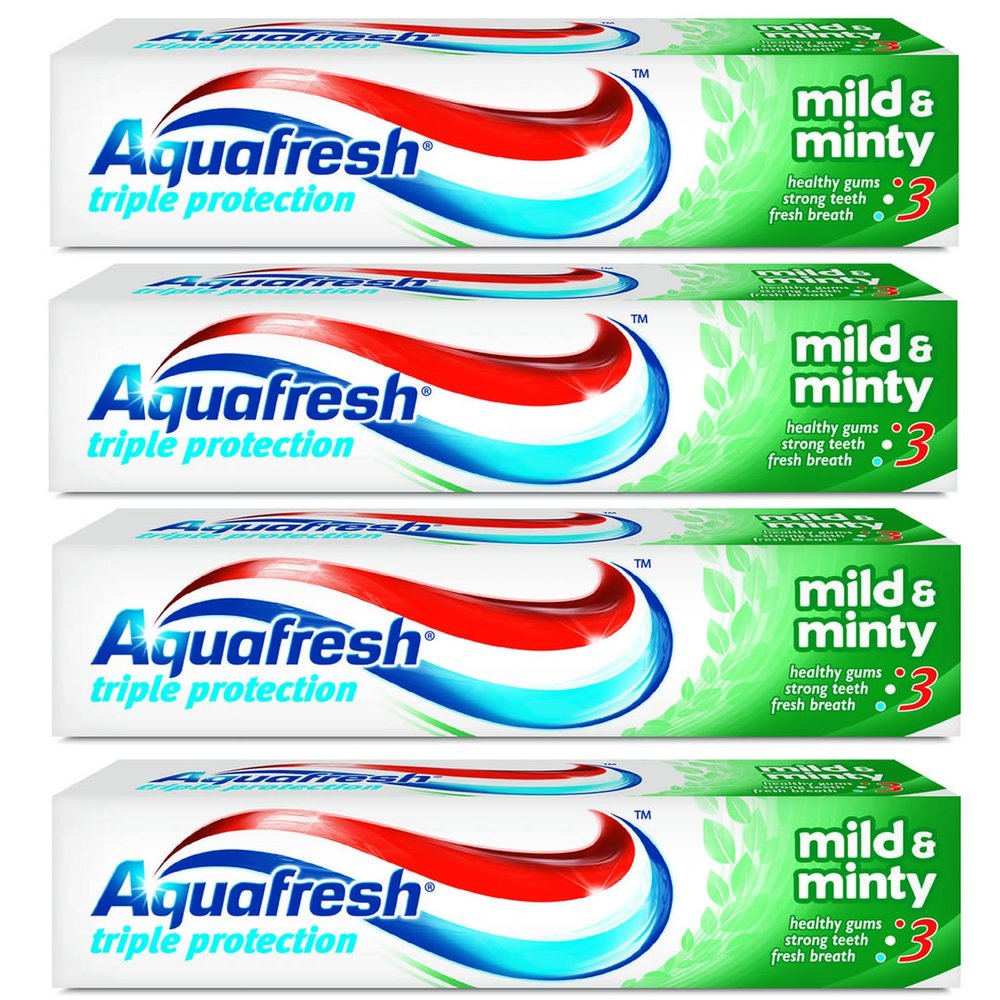 Aquafresh Mild & Minty with Sugar Acid Protection 100ml (Pack of 4)
