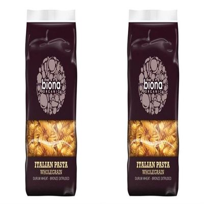 (2 Pack - Biona - Organic Wholemeal Fusilli | 500g | 2 PACK BUNDLE