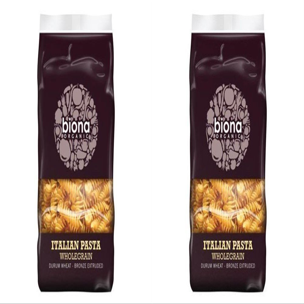(2 Pack - Biona - Organic Wholemeal Fusilli | 500g | 2 PACK BUNDLE