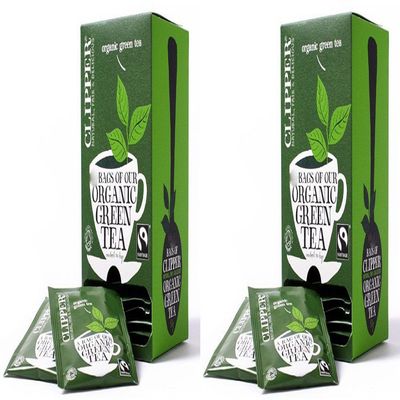 (2 Pack) - Clipper - Ft Org Green Tea Envelopes | 250 Bag | 2 PACK BUNDLE