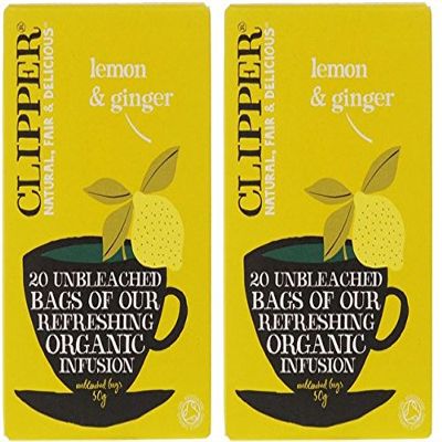 (2 Pack) - Clipper - Organic Lemon & Ginger | 20 Bag | 2 PACK BUNDLE