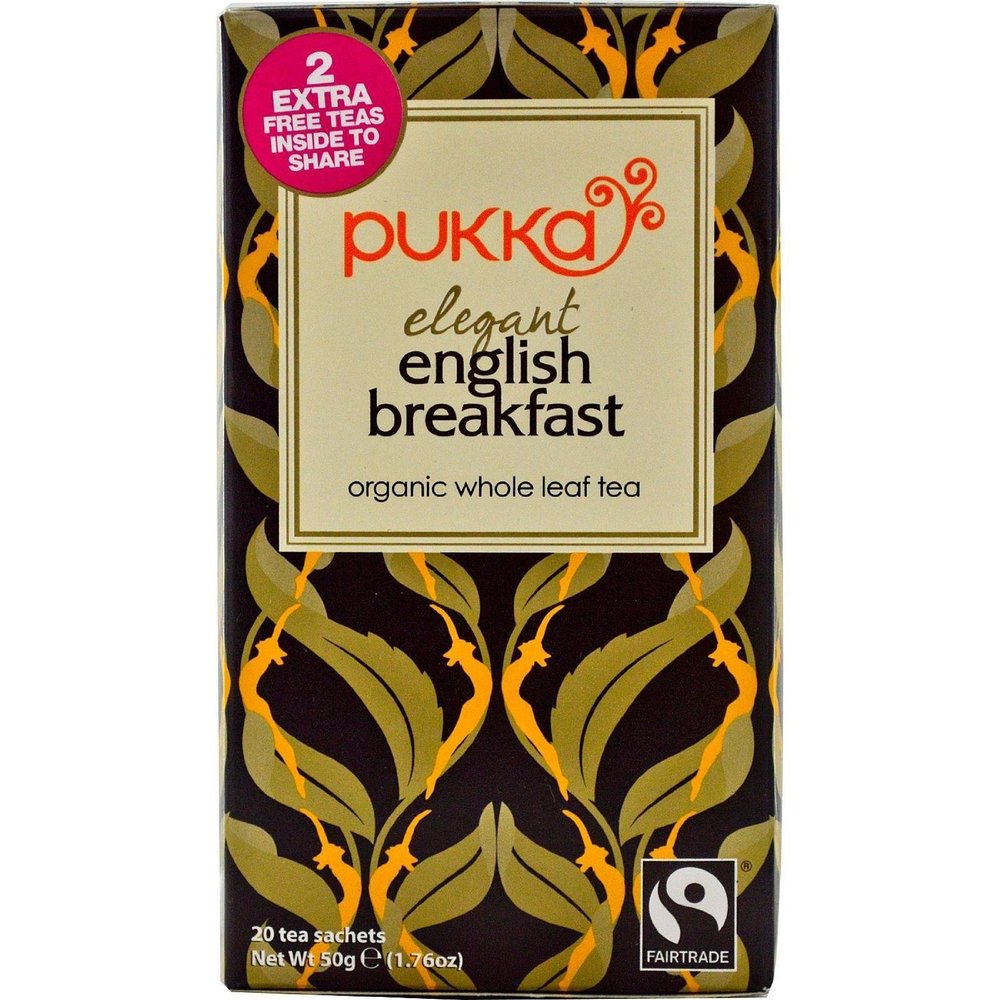 (2 Pack) - Pukka Herbs - Elegant English Breakfast Tea | 20 sachet | 2 PACK BUNDLE