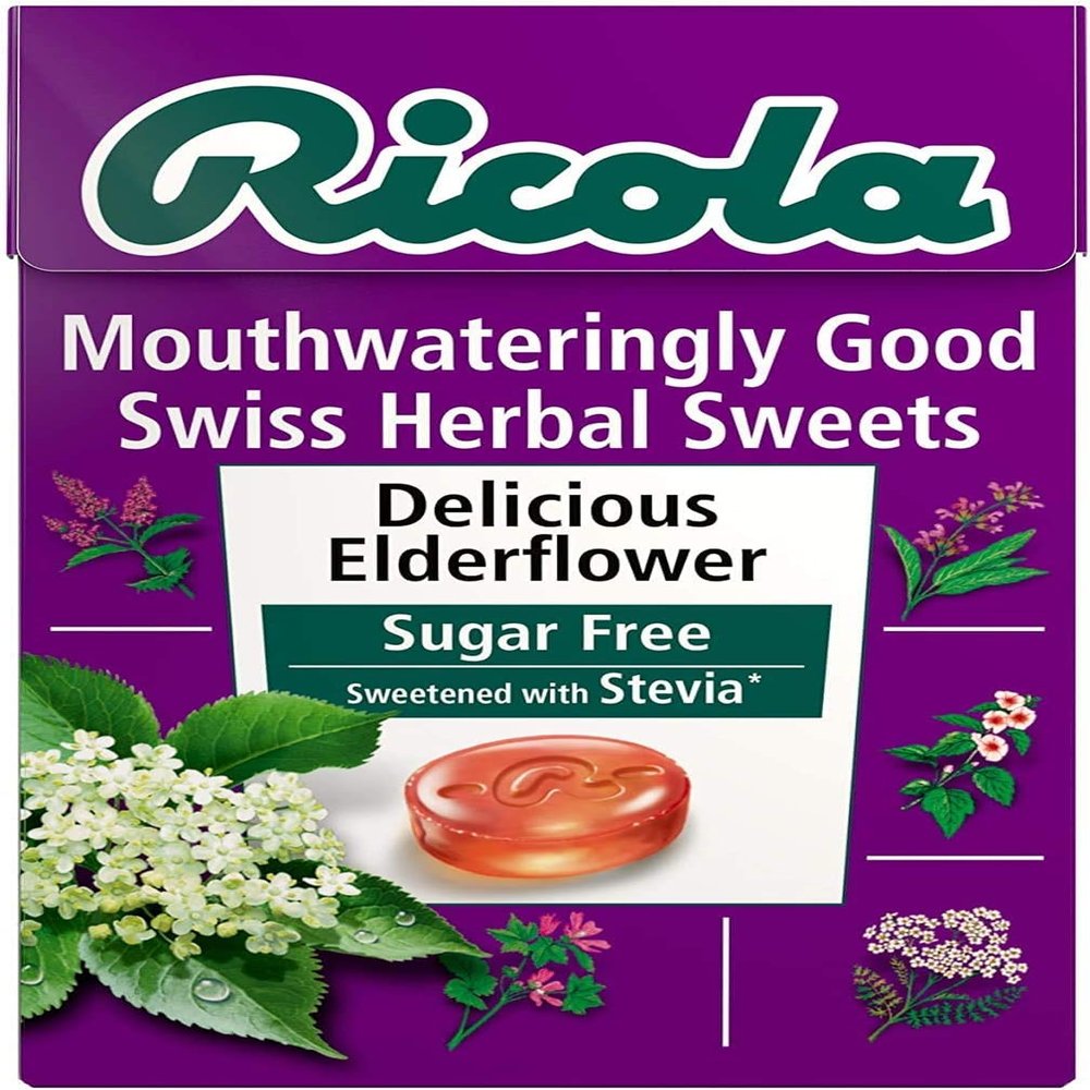 (2 Pack) - Ricola - Elderflower SF Lozenges Box | 45g | 2 PACK BUNDLE