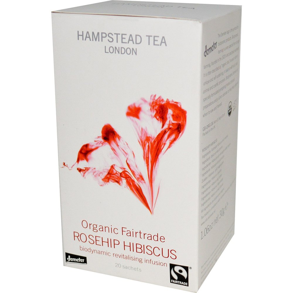 (2 Pack) - Hampstead Tea - Rosehip Hibiscus | 20 Bag | 2 PACK BUNDLE