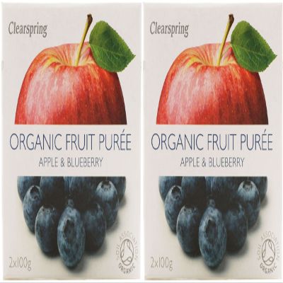 (2 Pack) - Clearspring - Fruit Puree Apple & Blueberry | 2 X 100g | 2 PACK BUNDLE