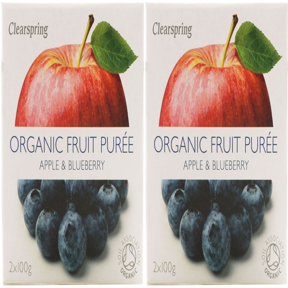 (2 Pack) - Clearspring - Fruit Puree Apple & Blueberry | 2 X 100g | 2 PACK BUNDLE
