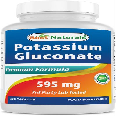 Best Naturals Potassium Gluconate 595 mg 250 Tablets