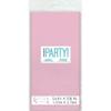 Solid Lovely Pink Rectangular Plastic Table Cover (137cm x 274cm) 1 Count - Elegant & Durable Tablecloth for Parties, Events, and Home Use view 2