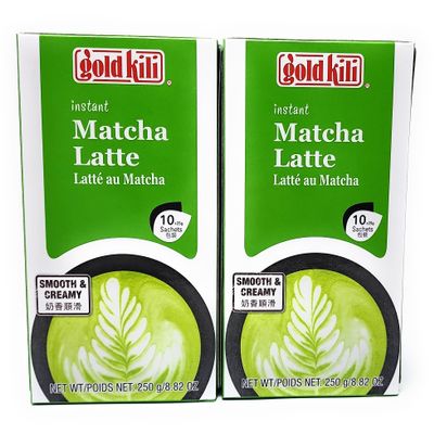 [ 2 x 250 g (10 x 25 g)] Gold KILI Instant Matcha Latte / Matcha Latte