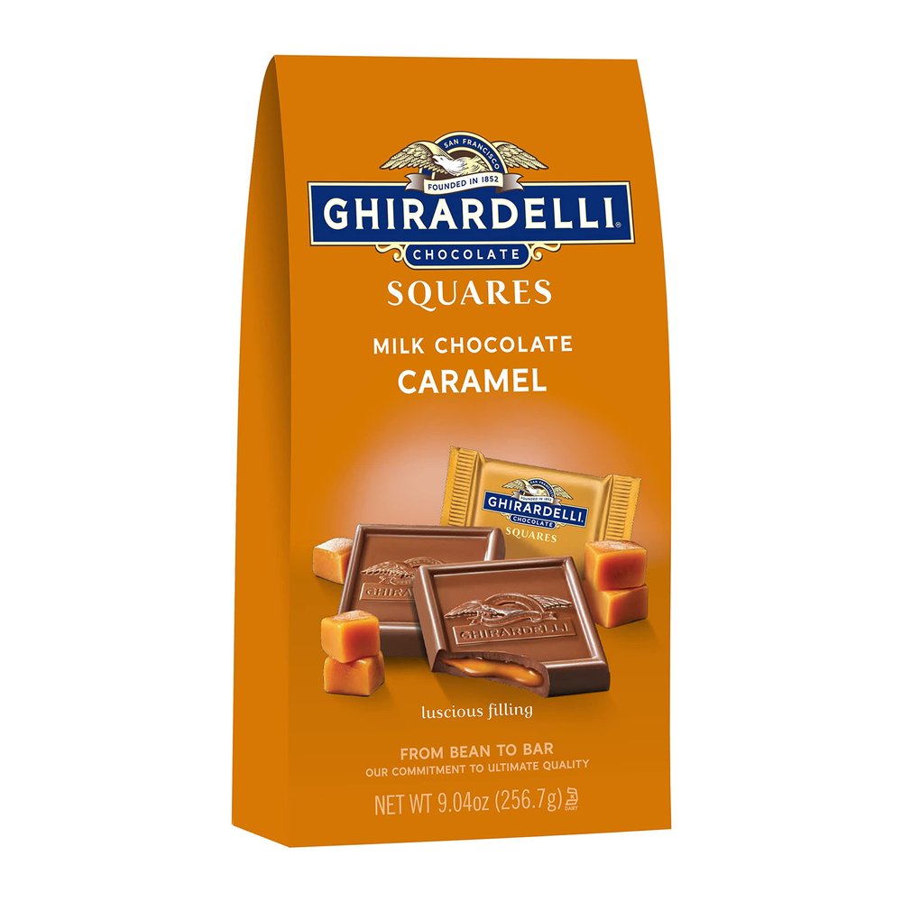 Ghirardelli Milk and Caramel Filled Squares Large Bag, 9.04 Ounce