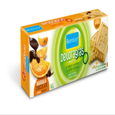 Bicentury - Devoragras cookies - 160g - Orange Chocolate
