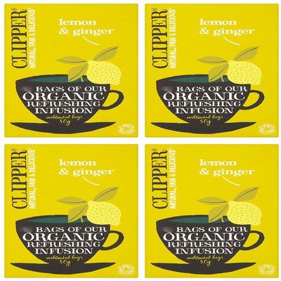 (4 PACK) - Clipper - Org Lemon & Ginger Envelopes | 25 Bag | 4 PACK BUNDLE
