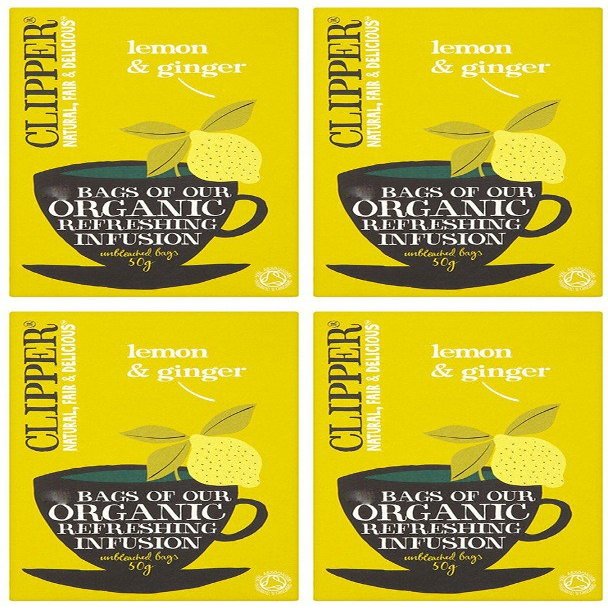 (4 PACK) - Clipper - Org Lemon & Ginger Envelopes | 25 Bag | 4 PACK BUNDLE