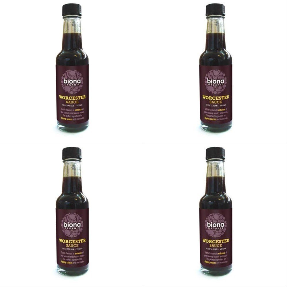(4 PACK) - Biona - Organic Worcester Sauce | 140ml | 4 PACK BUNDLE