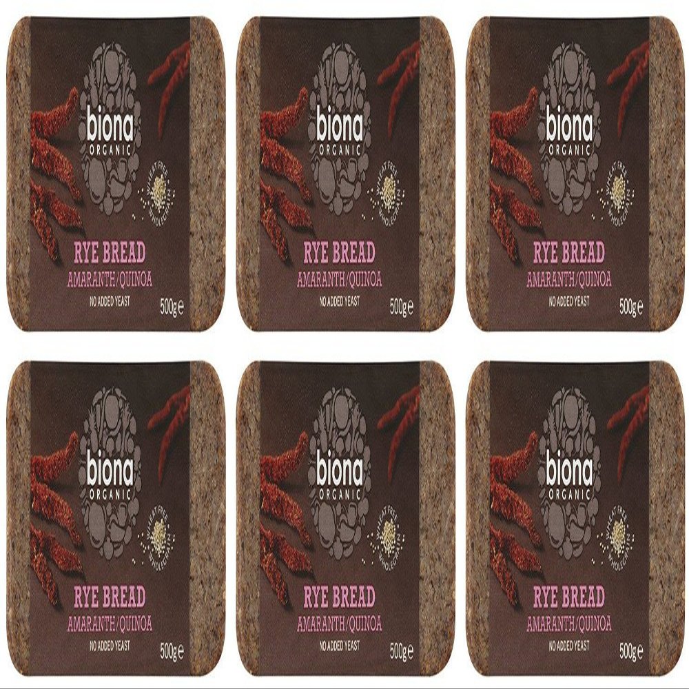 (6 Pack) - Biona - Org Amaranth Quinoa Rye Bread | 500g | 6 Pack Bundle