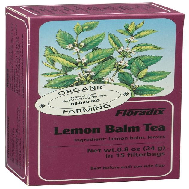 (3 PACK) - Floradix - Lemon Balm Organic Herbal Tea | 15 Bag | 3 PACK BUNDLE