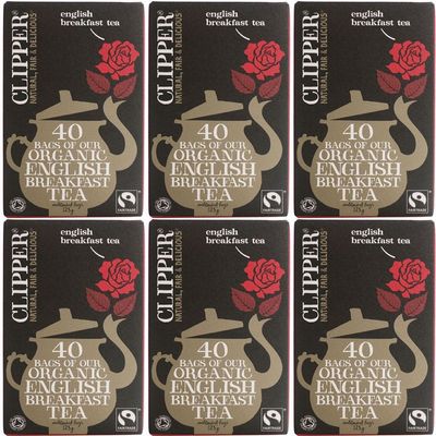 (6 PACK) - Clipper - F/T Organic English Breakfast | 40 Bag | 6 PACK BUNDLE