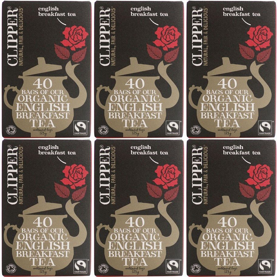 (6 PACK) - Clipper - F/T Organic English Breakfast | 40 Bag | 6 PACK BUNDLE