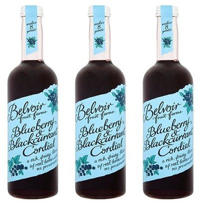 (3 Pack) - Belvoir - Blueberry/Blackcurrant Cordial | 500ml | 3 Pack Bundle