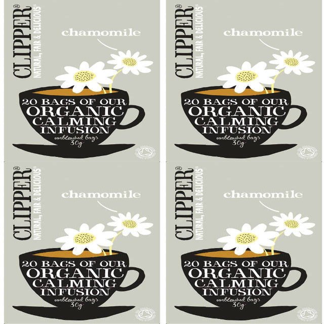 (4 PACK) - Clipper - Organic Chamomile | 20 Bag | 4 PACK BUNDLE