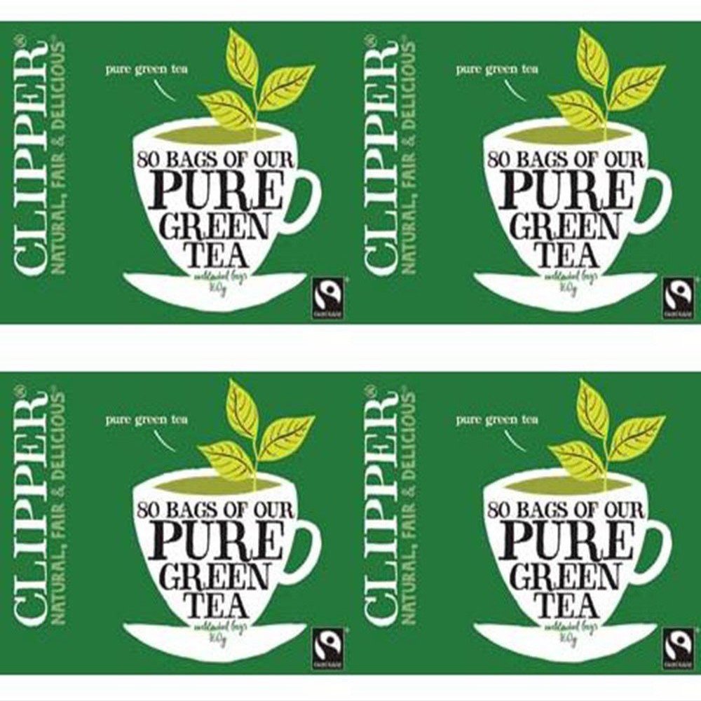 (4 PACK) - Clipper - Pure Green Tea | 80 Bag | 4 PACK BUNDLE