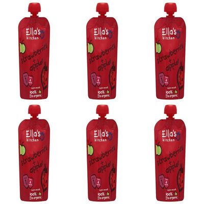 (6 PACK) - Ellas Kitchen - S1 Strawberries & Apples | 120g | 6 PACK BUNDLE