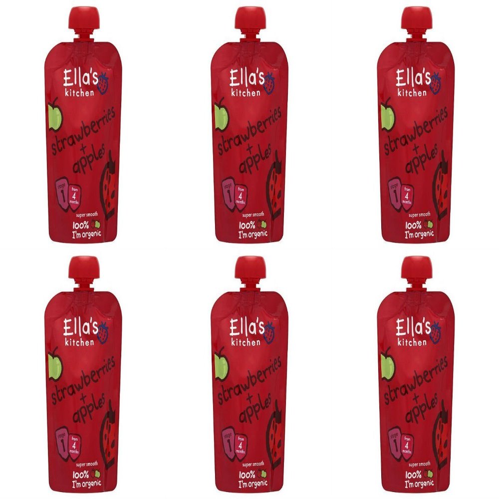 (6 PACK) - Ellas Kitchen - S1 Strawberries & Apples | 120g | 6 PACK BUNDLE