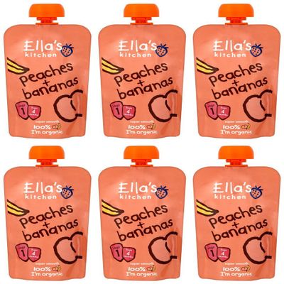 (6 PACK) - Ellas Kitchen - S1 Peaches & Bananas | 120g | 6 PACK BUNDLE