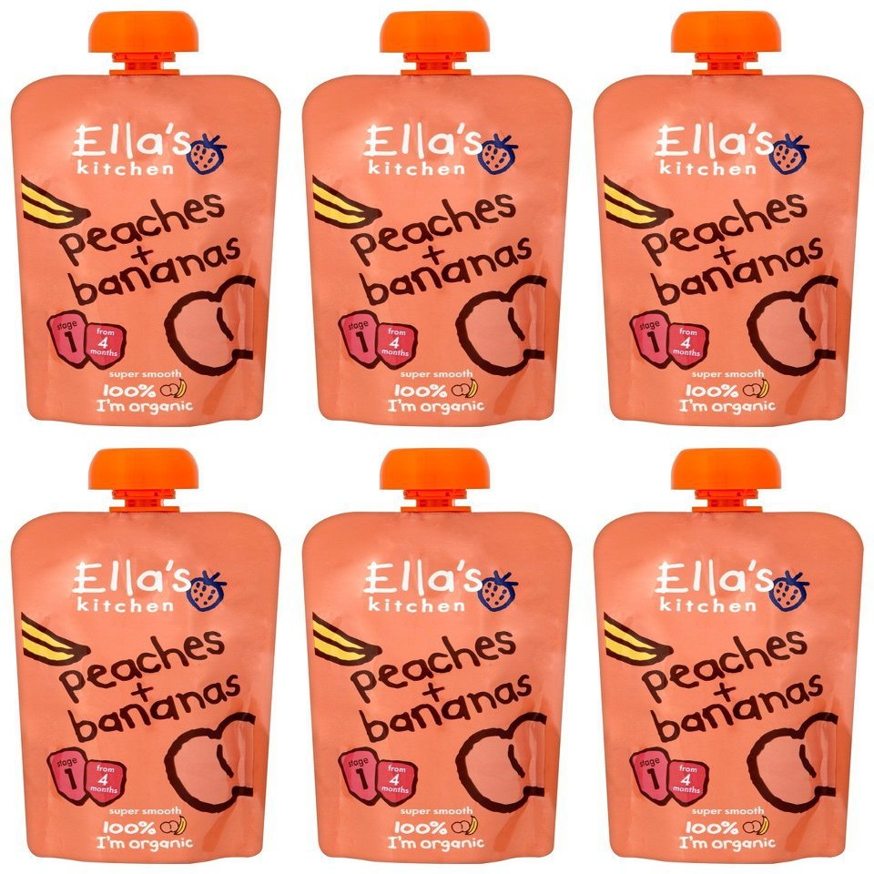 (6 PACK) - Ellas Kitchen - S1 Peaches & Bananas | 120g | 6 PACK BUNDLE