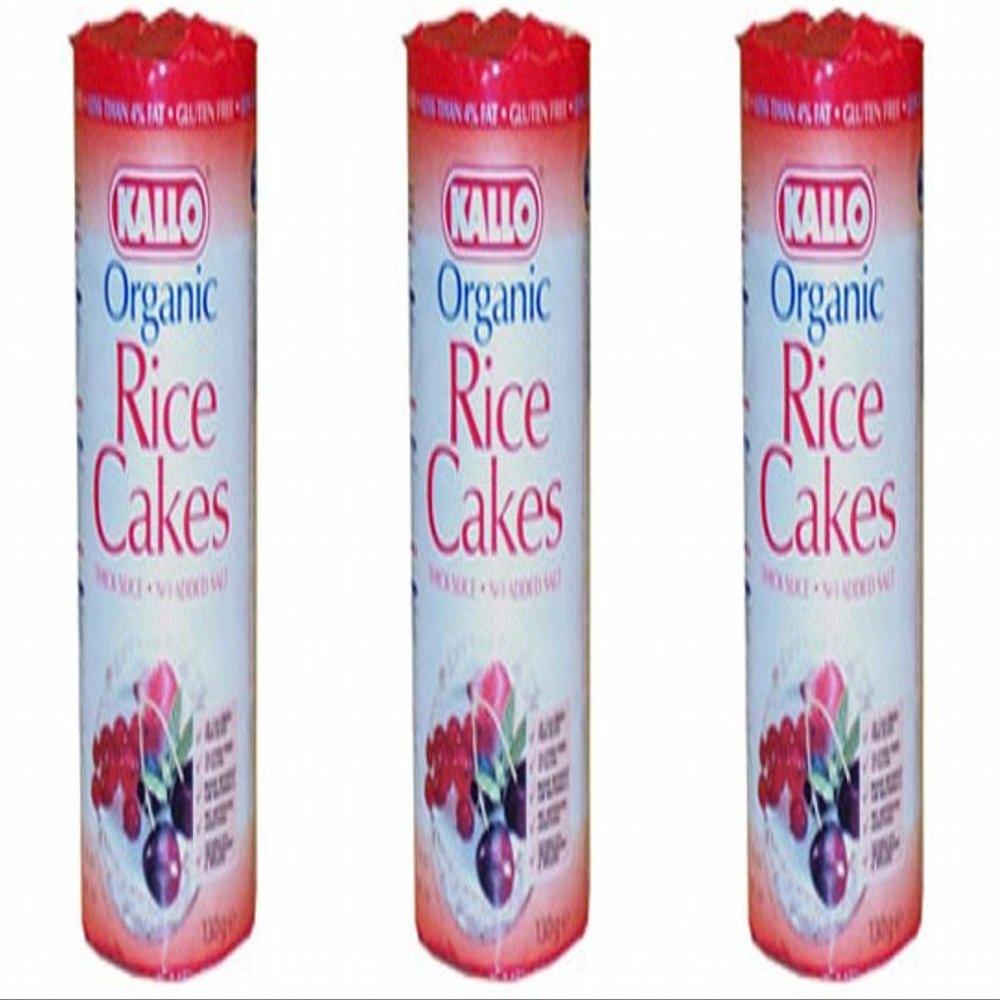(3 PACK) - Kallo - Rice Cakes No Added Salt | 130g | 3 PACK BUNDLE