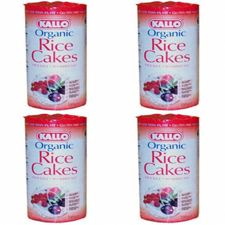 (4 PACK) - Kallo - Rice Cakes No Added Salt | 130g | 4 PACK BUNDLE