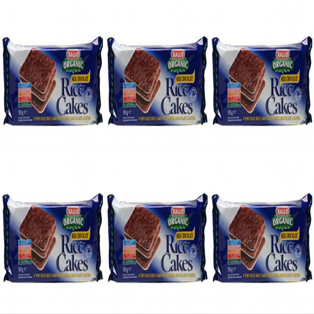 (6 PACK) - Kallo - Rice Cakes Milk Chocolate | 90g | 6 PACK BUNDLE
