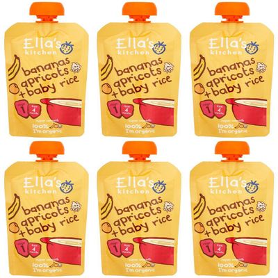 (6 PACK) - Ellas Kitchen - S1 Baby Rice Banana & Apricot | 120g | 6 PACK BUNDLE